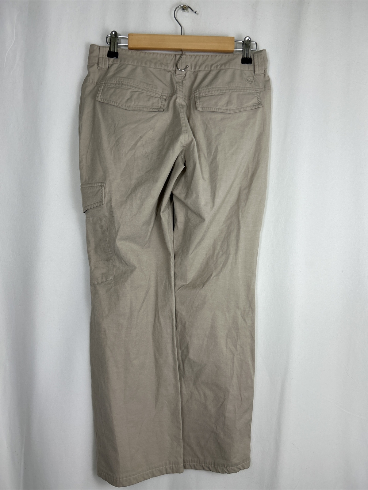 Rei Womens 4 Petite Beige Cargo Pants Upf 50+ 31×28 Cotton Blend