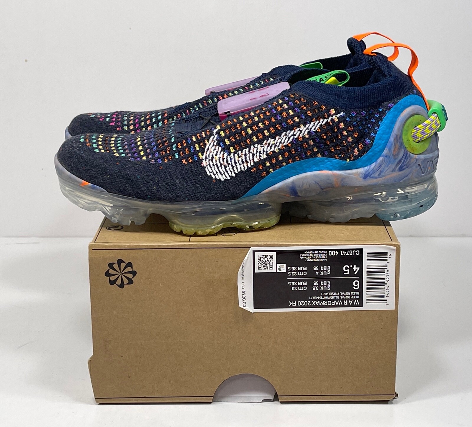 NIKE Wmns Air VaporMax 2020 Flyknit ‘Deep Royal Blue Multi CJ6741 400 W-6 M-4
