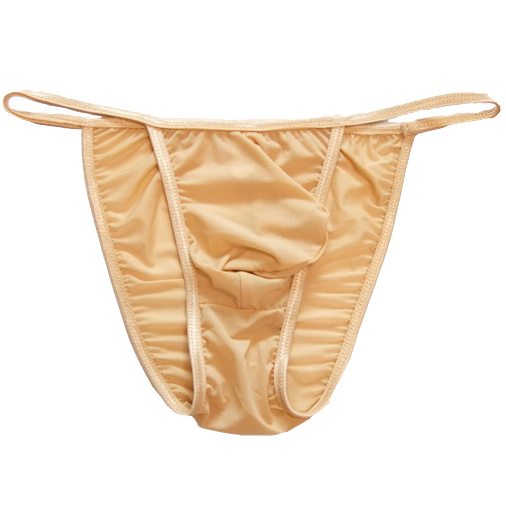 Mens Silky Soft Tanga String Bikini Bulge Contoured Pouch Briefs Panties Colors