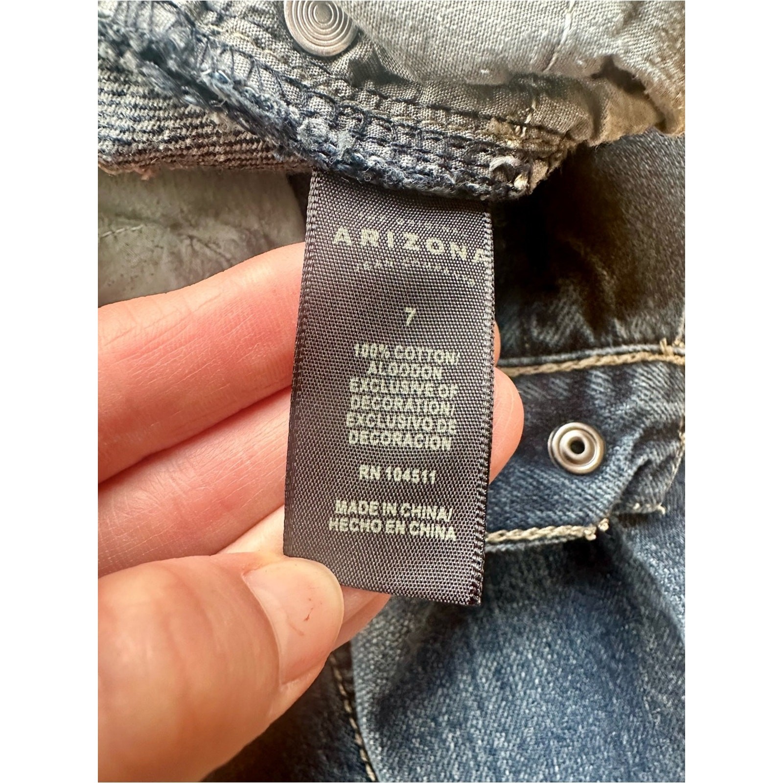 Y2K Arizona Jean Co Boys Size 7 Dark Wash Flap Pocket Jeans Rock Revival Style