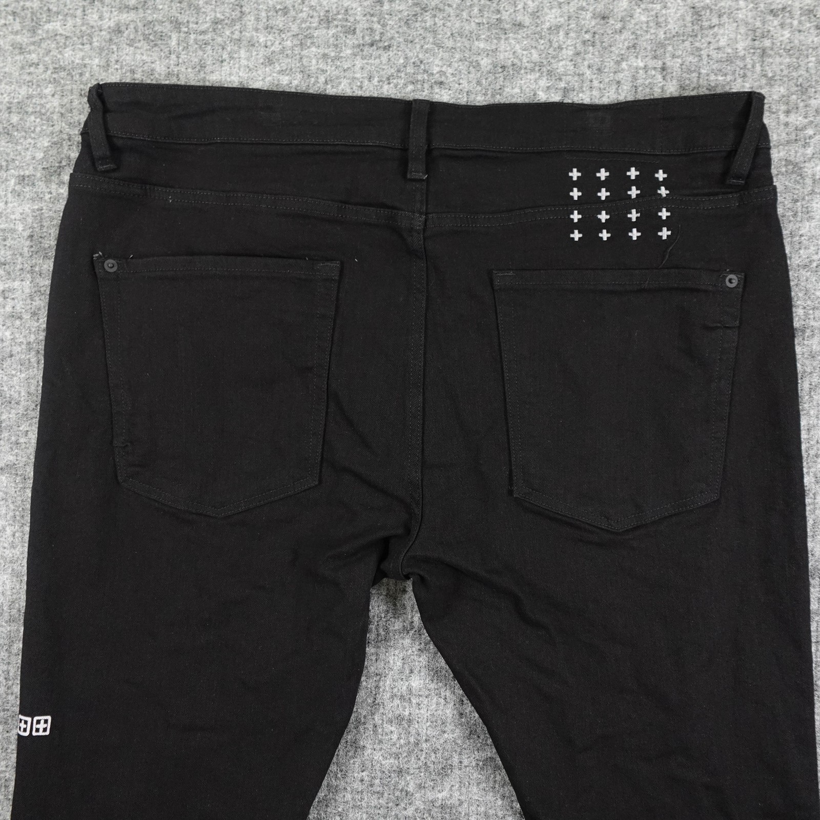 Ksubi Jeans Mens 38 Van Winkle Ace Slice Black Distressed Stretch Skate Street