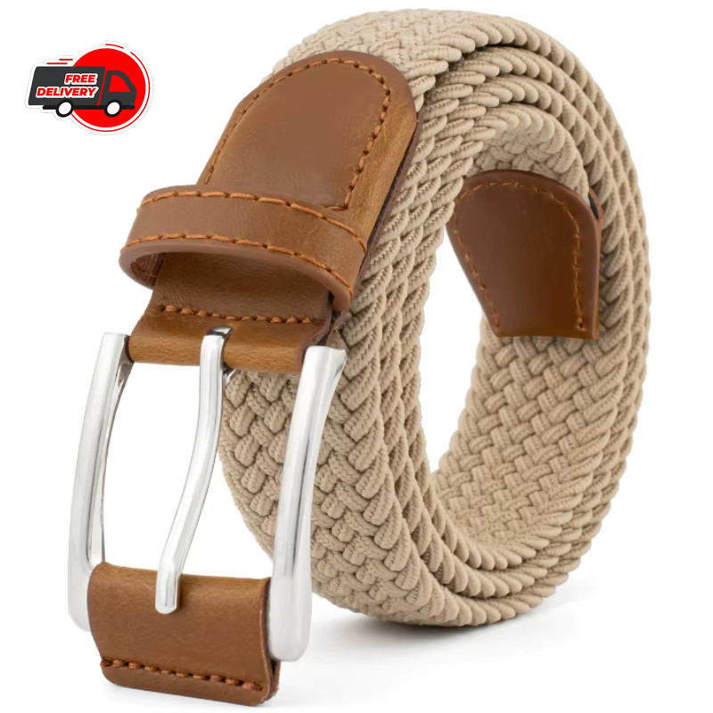 Elastic Fabric Braided Belt,Enduring Stretch Woven Belt for Unisex Men/Women