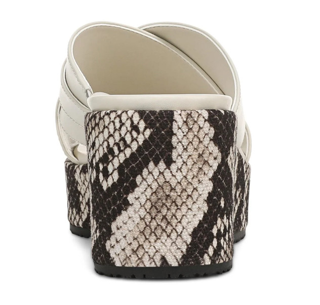 VIONIC Dawn Wedge Slide Sandal Cream Leather New