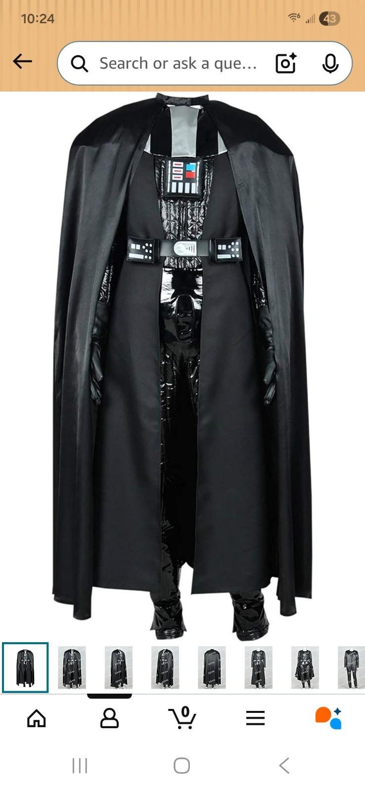 Darth Vader Cosplay Costume Complete Set Male Large Size