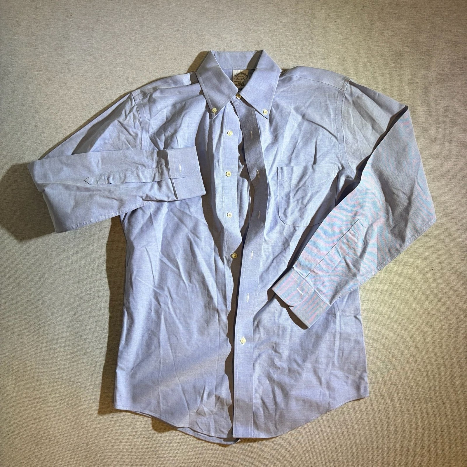 Brooks Brothers Supima Cotton Button-Down Dress Shirt, Light Blue, 14.5-33