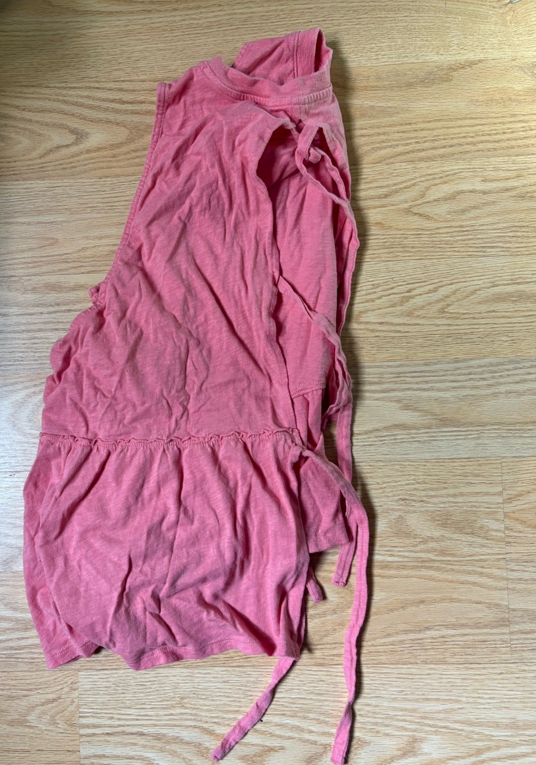 American Eagle Pink Solid Tabk Top XL Square Neck Sleeveless Tie Straps