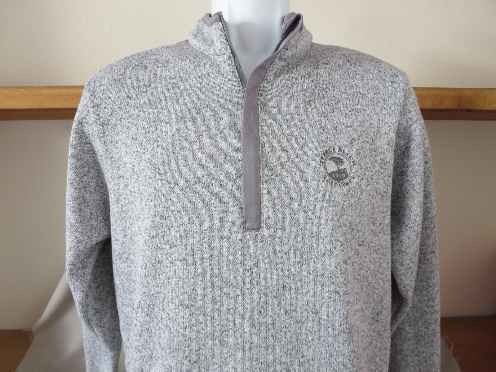 New Antigua Pebble Beach Golf Links Grey Pullover 1/4 Zip Partners N Pals Medium