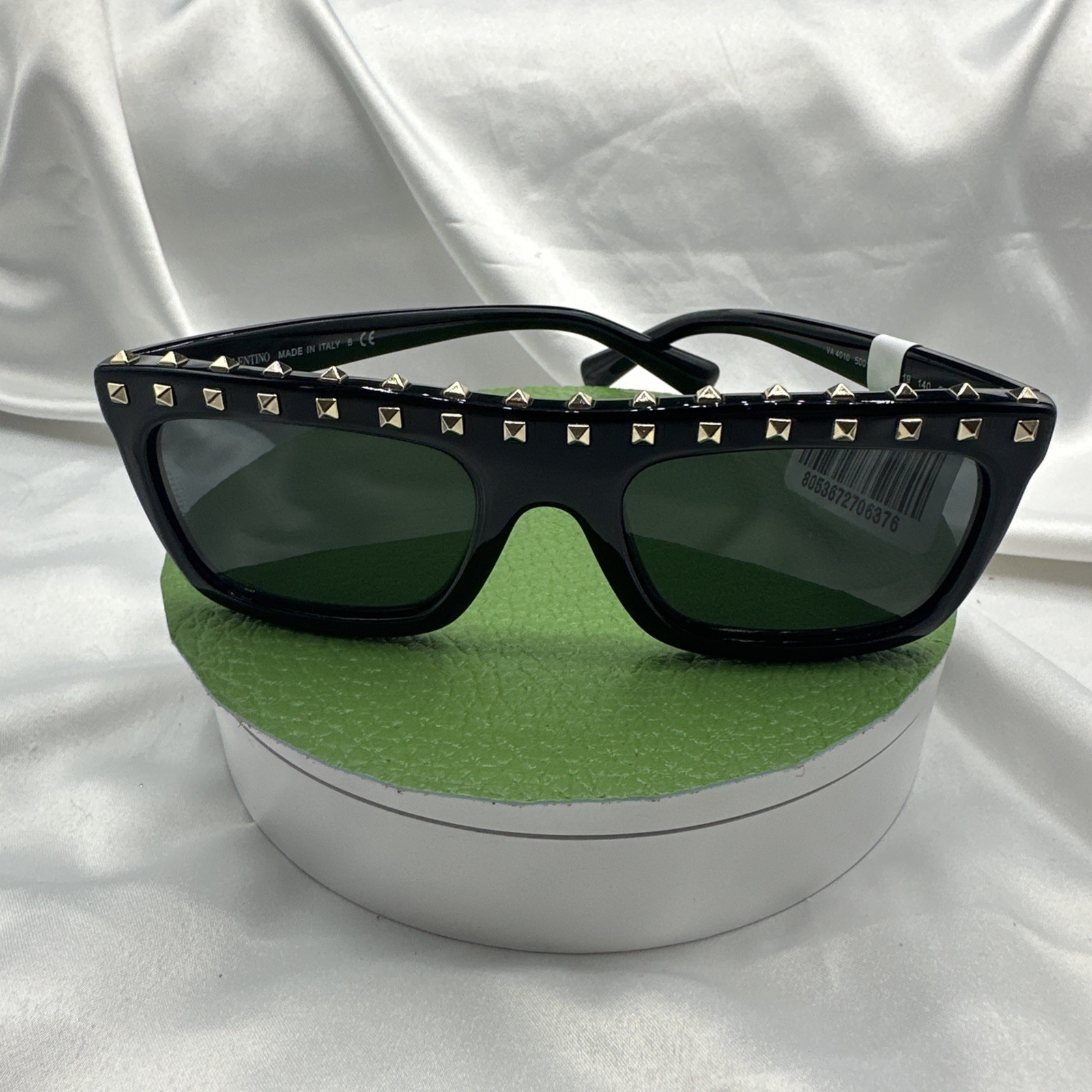 NWT VALENTINO Black/Grey /Gold spikes Sunglasses. NO case.#BL2107270. See pics.
