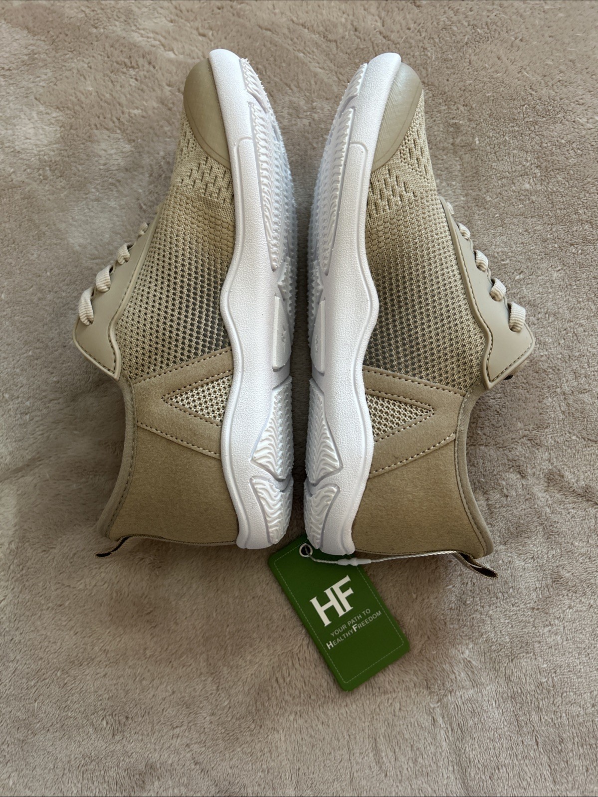 New! Hike Footwear HF Stride Beige/Tan Hiking Shoe Sneaker, Women’s Size 6
