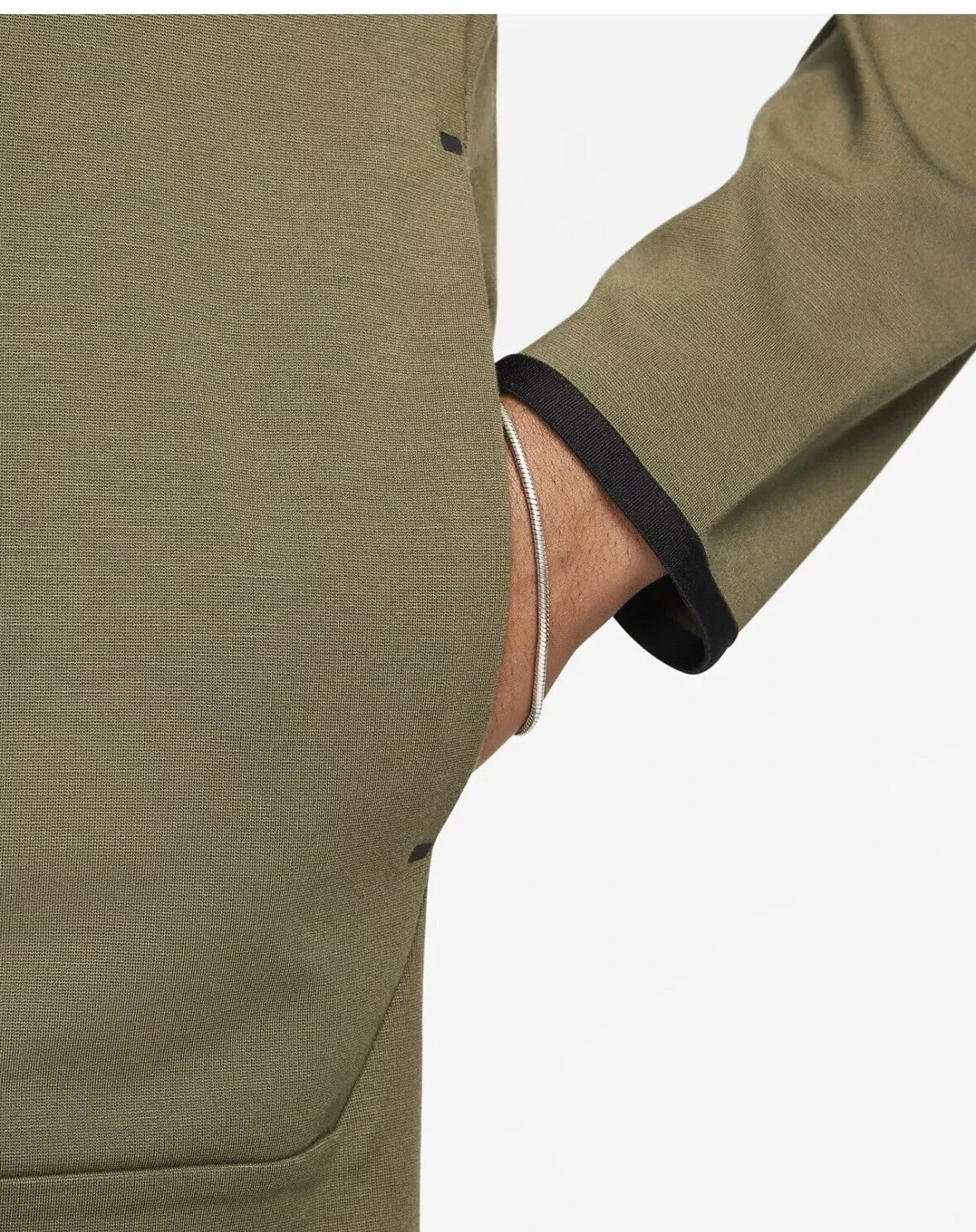Nike Sportswear Tech Fleece Lightweight Olive Green Hoodie Men’s M DX0822-222
