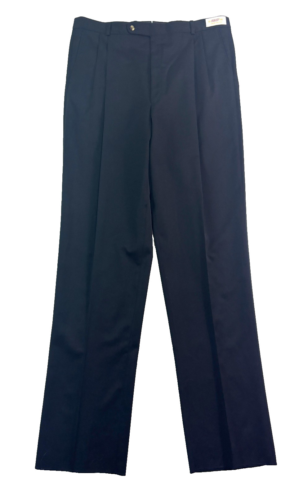 NEW Asher 40 Long Unhemmed Black Dress Suit Pants 100% Worsted Wool Gab Pleated