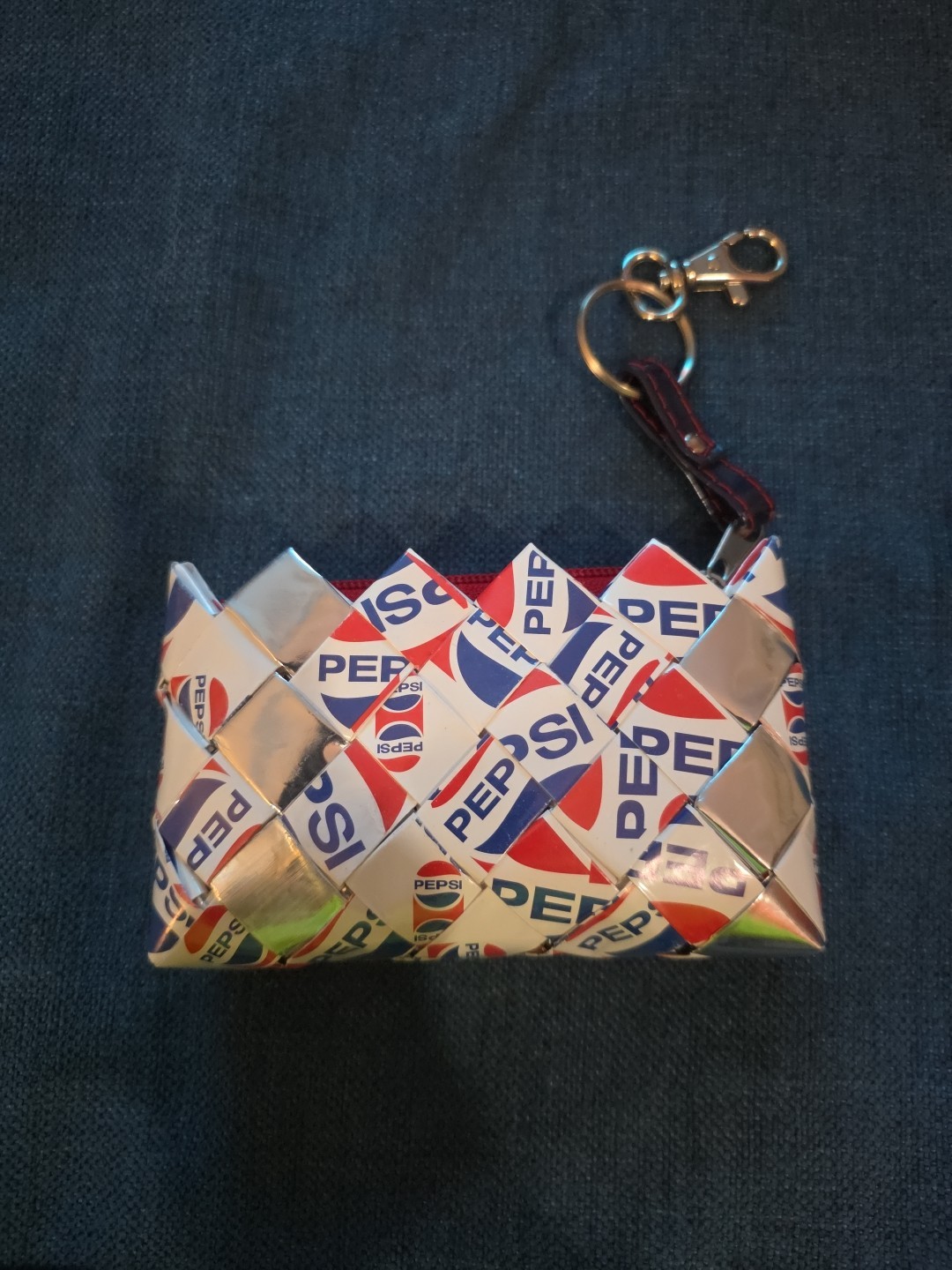 Pepsi Branded NAHUI OLLIN Candy Wrapper Coin Purse Red White Blue handmade Small