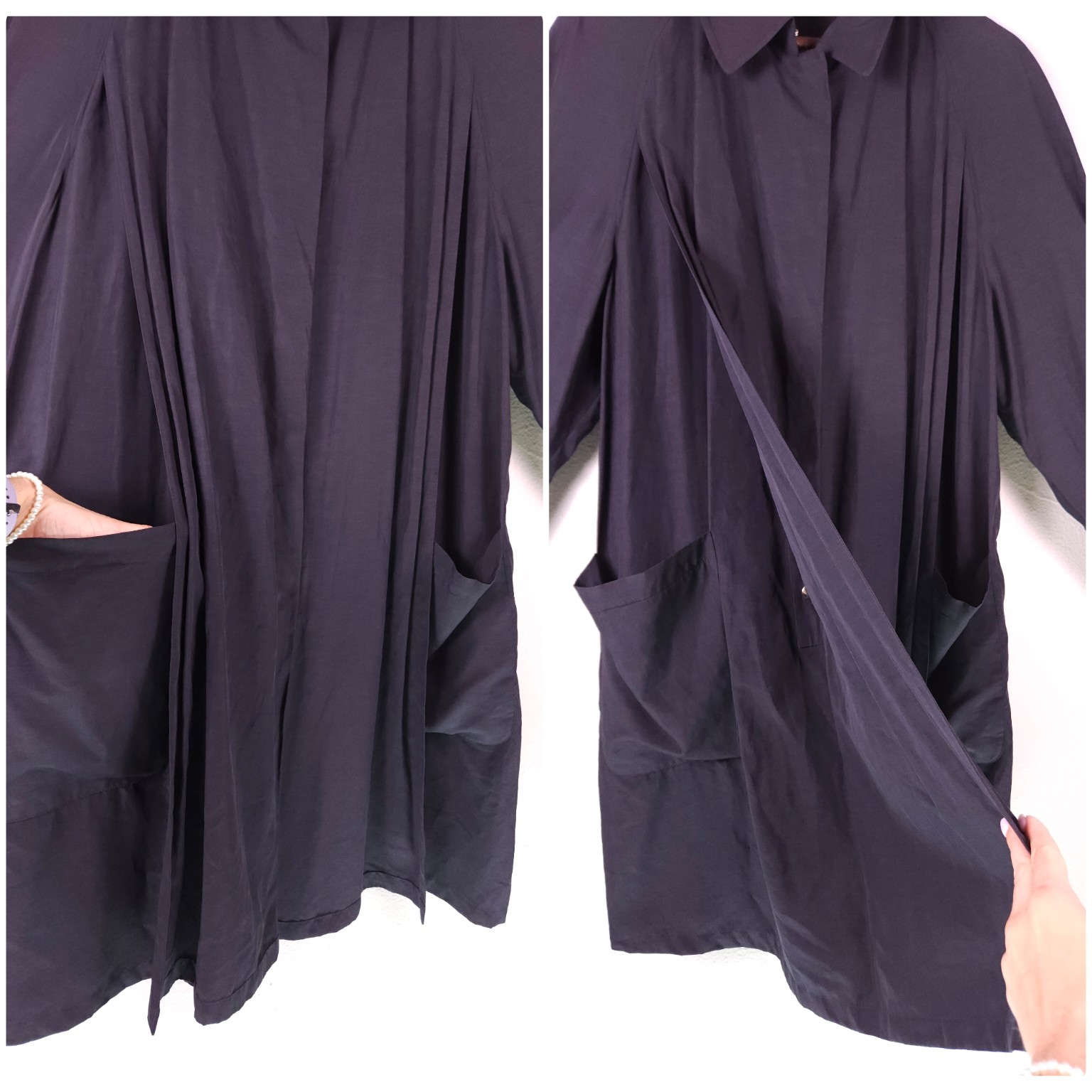Harrods Knightsbridge Allegri Italy Oversized Linen Blend Coat Minimalist IT 46