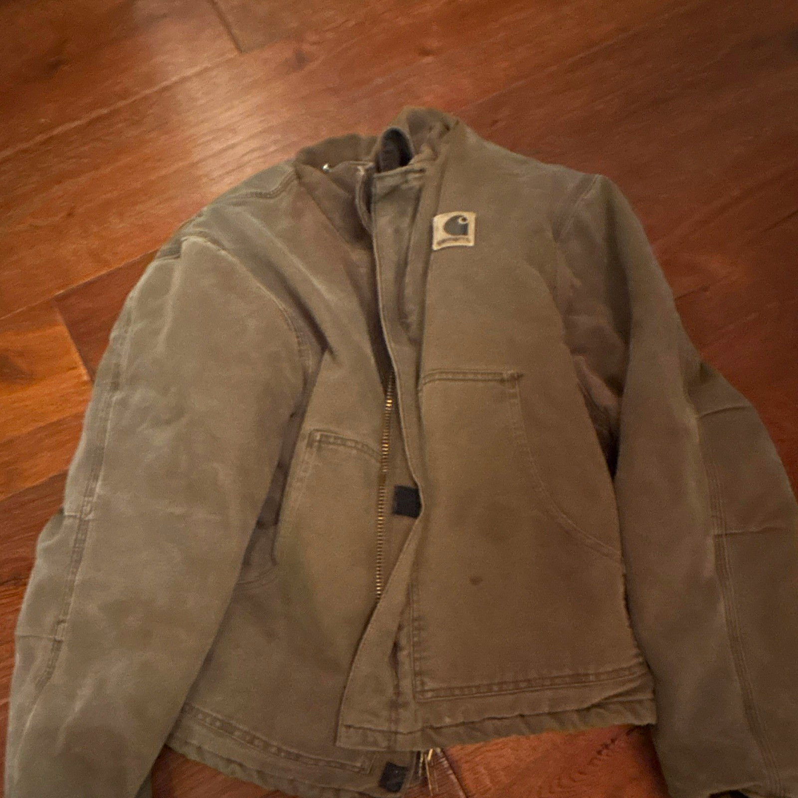 Vintage Carhartt Men’s Brown Solid Quilted Lined Full Zip Jacket w/ Logo