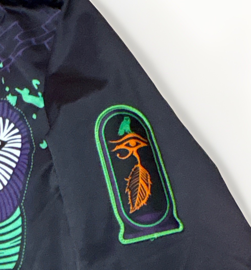 Blac Leaf Wisdom and Legacy Satin Embroidered Egyptian Owl Jacket Men’s Small
