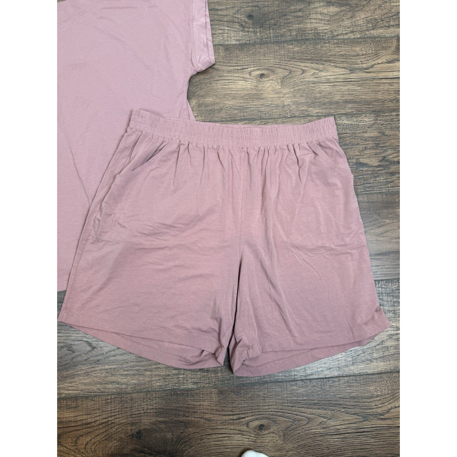 Universal Standard Set UltimateS Dolci Lounge Top Lorelai Shorts Pink S 14-16
