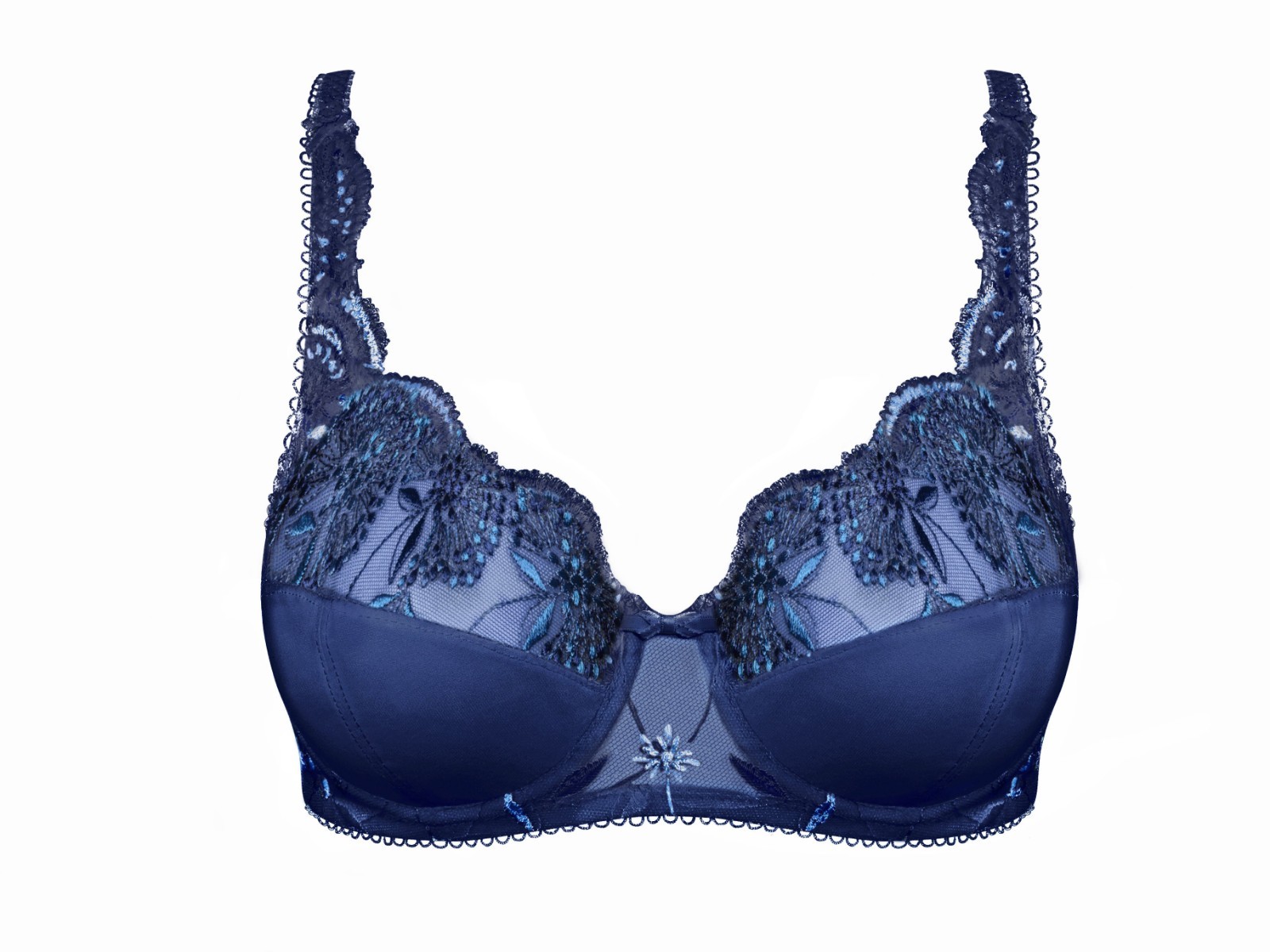 Playtex P004M Beauty Cross Sophisticated Tulle Full Cup Bra Blue