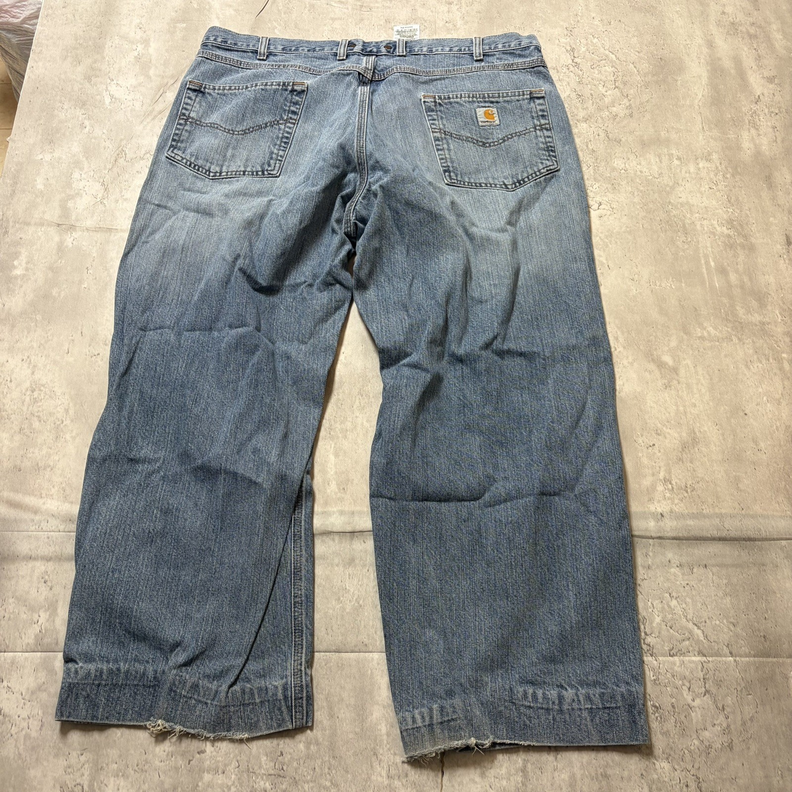 Carhartt B189 LVN Carpenter Jeans 42×30 Loose Fit Workwear Denim Utility