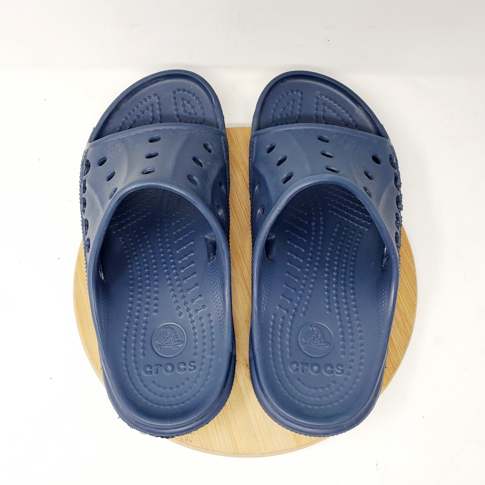 Crocs Baya Slide Sandals Womens 9 Blue Slip On Shoes Pool Beach
