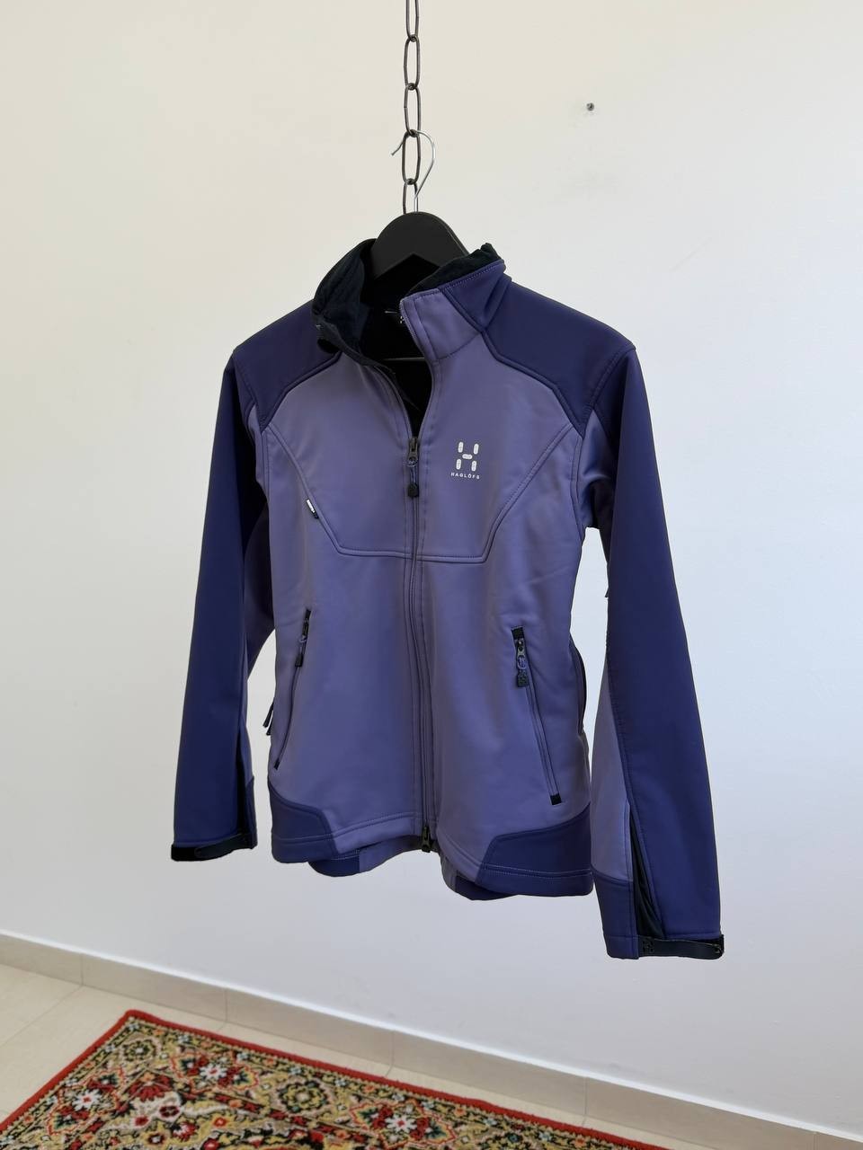 Haglöfs Women Softshell Fleece Jacket Size S Purple Outdoor Trekking Hiking