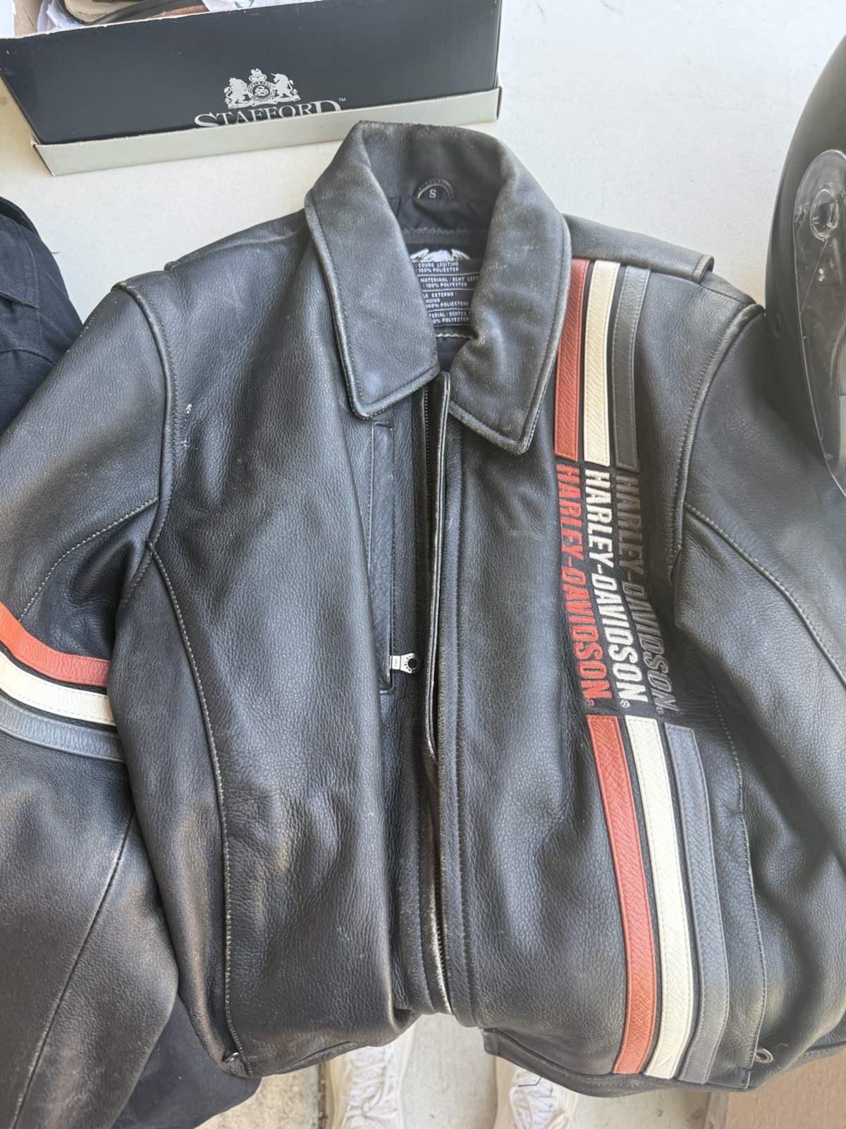 Harley-Davidson Men’s Distressed Leather Jacket Size Small