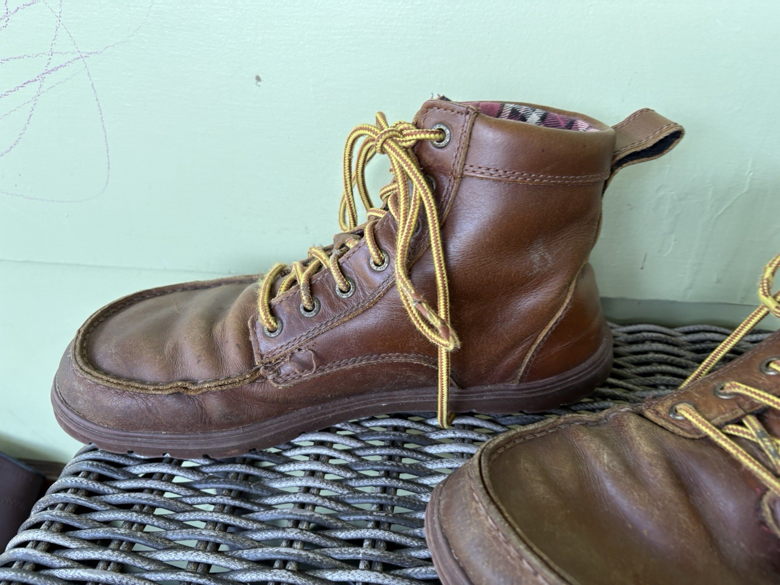 Lems Russet Leather Boulder Boot Sz 43 Mens 10 Women’s 11.5 Flaws Barefoot