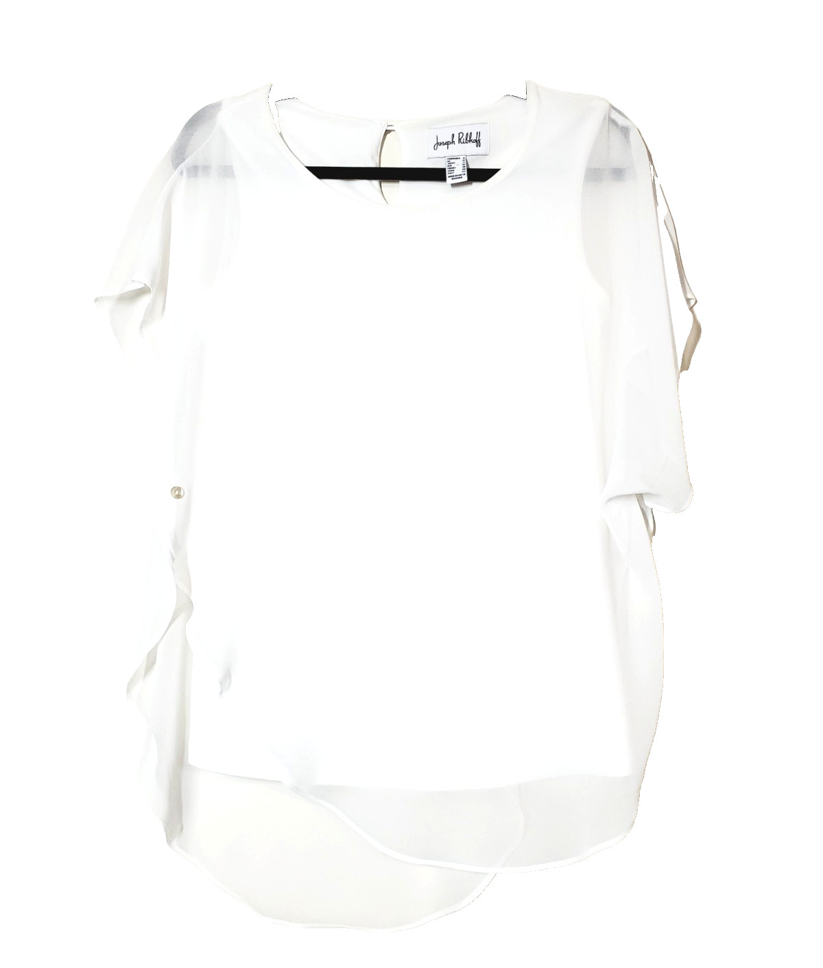 Joseph Ribkoff Womens 8 White Top Lightweight Layered Flowey Resort Cruise