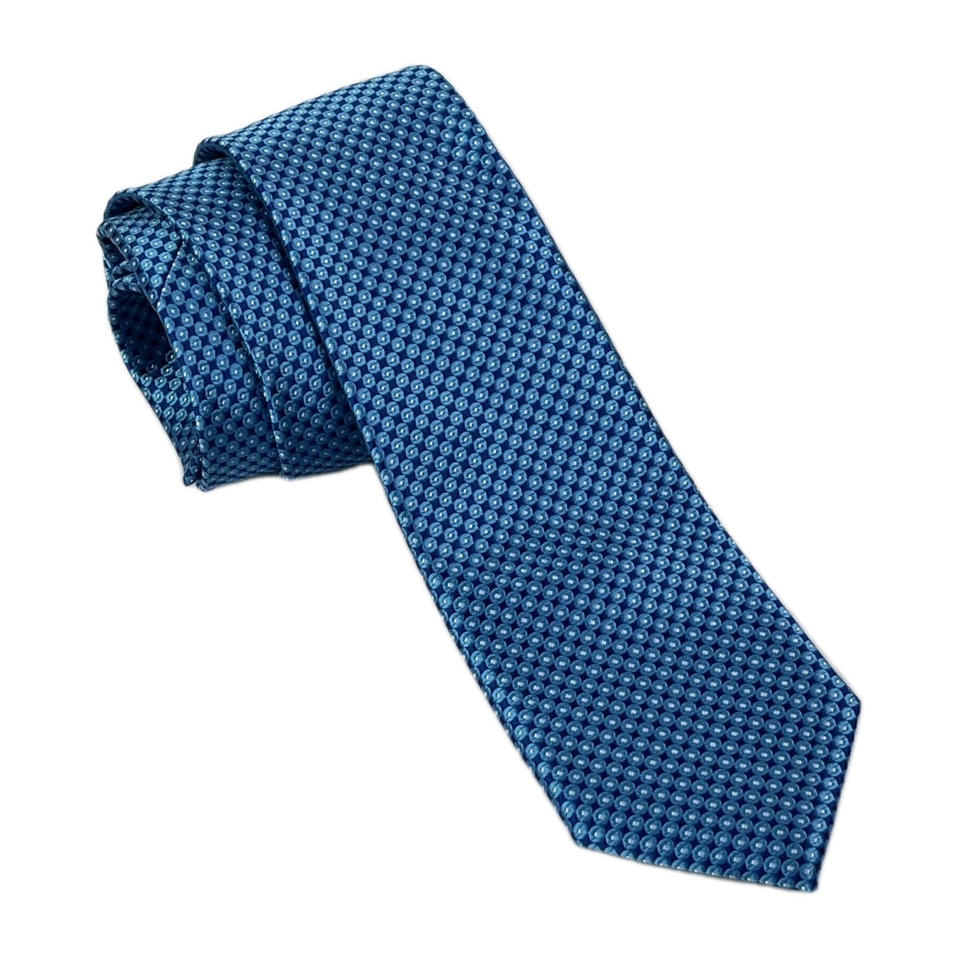 The Men’s Store at Bloomingdale’s Men’s Tie Silk Blues Circles 3 1/8″ X 59.5″