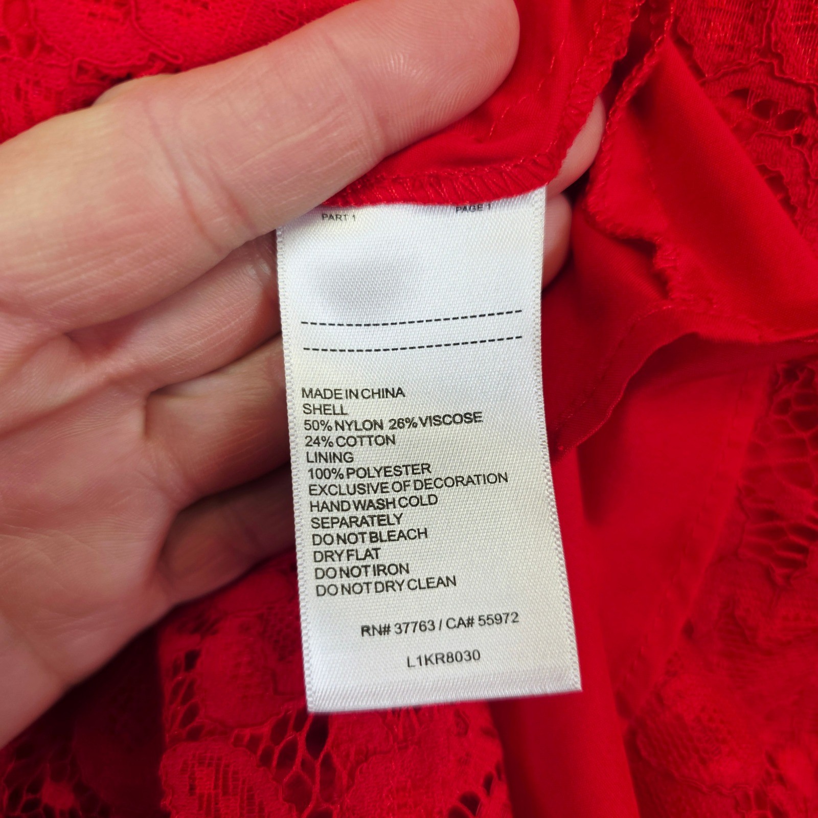 Laundry Shelli Segal Lace Blouse Womens L Red Romantic Overlay Cami Coquette