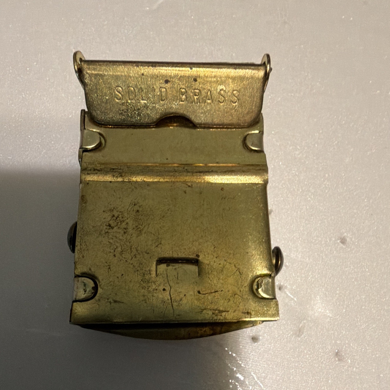Gold Tone Solid Brass Men’s Clamp Closure Belt Buckle Classic Solid 1.5 in