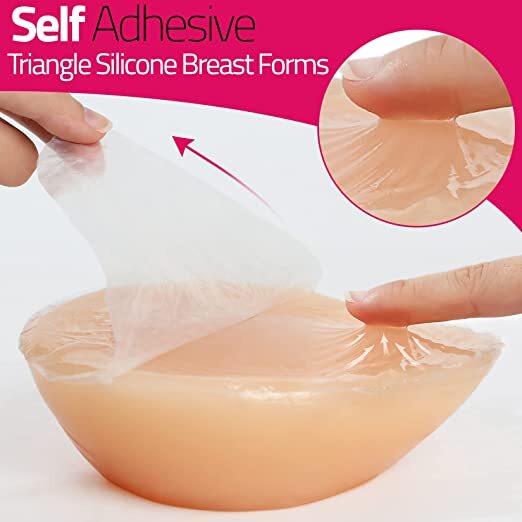 Silicone Breast Forms C Cup Triangle Self-adhesive TG Silicone Pads Bra Inserts