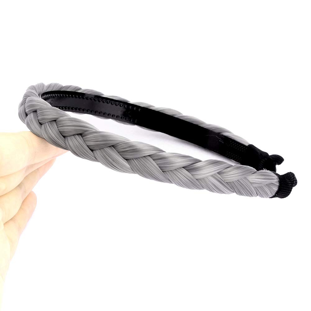 DIGUAN Width 0.6 inches Narrow Synthetic Hair Plaited Headband Braid With Tee…