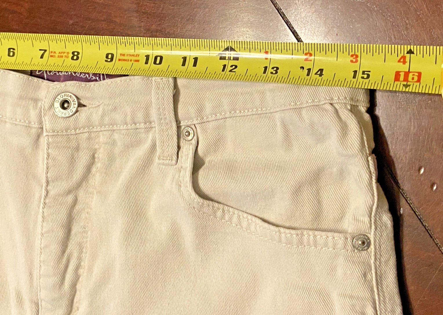 Gloria Vanderbuilt Amanda Capri Pant Size 10 Designer Ivory Color 5 Pocket
