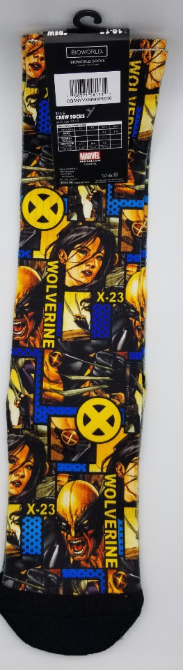 BIOWORLD CREW SOCKS 10-13 MARVEL COMIC X-MEN WOLVERINE X-23 1 PAIR