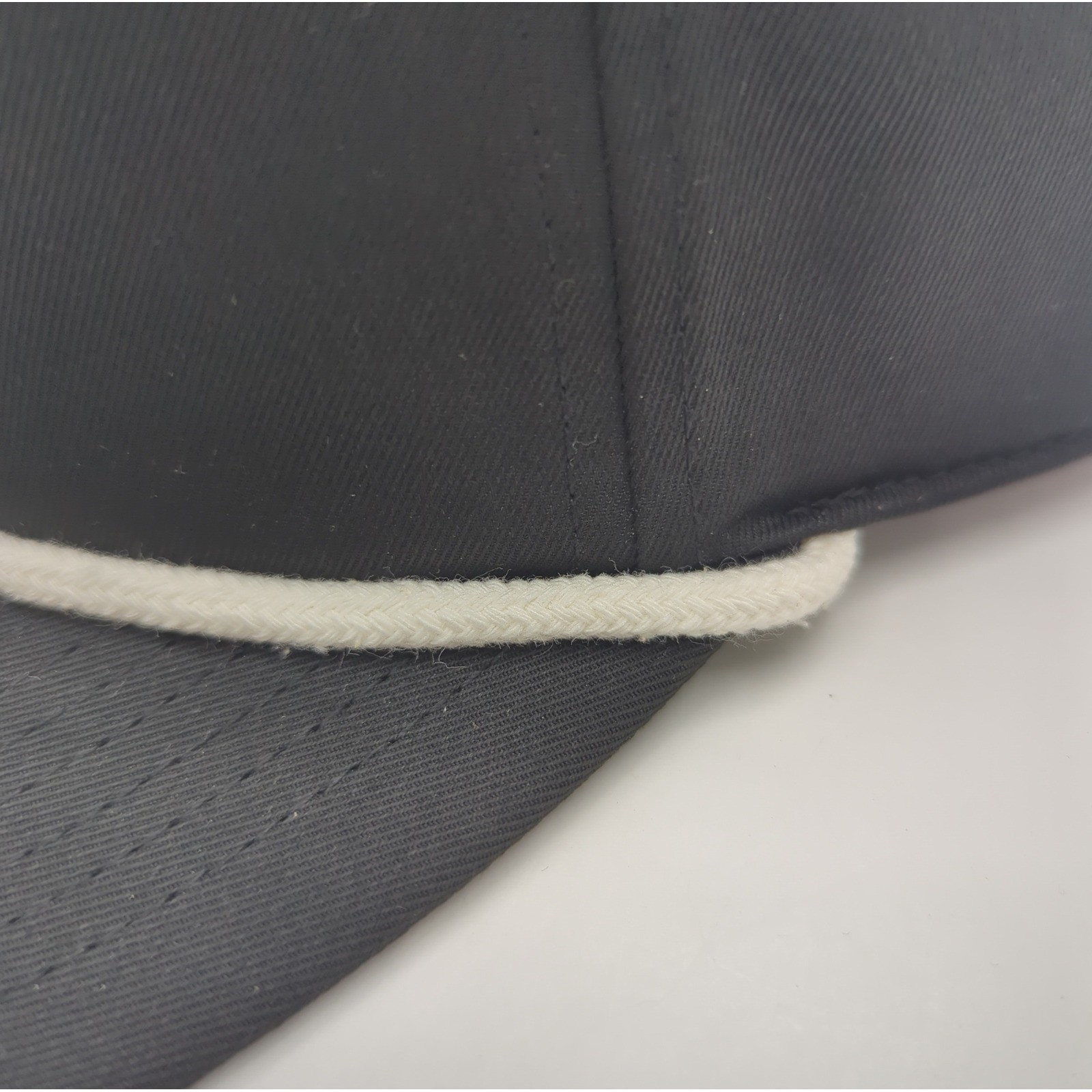 RVCA Off Grid Snapback Hat Black Rope Detail Flat Brim Cap 3D5512609 NEW
