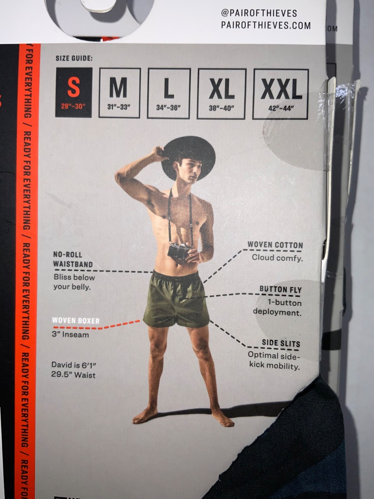 S M L XL SINGLE PACKS Pair Of Thieves WOVEN BOXERS The most fitting 100% Cotton