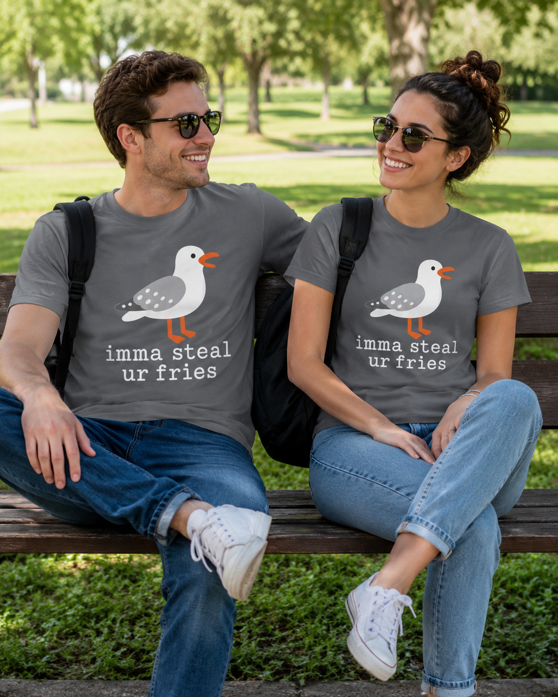 Imma Steal ur Fries Adult T-Shirt Funny Bird Lover