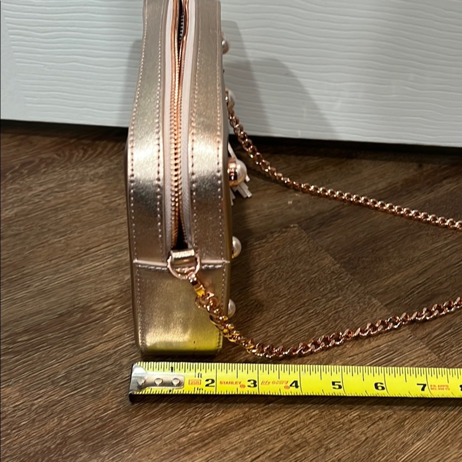 Ted Baker Gold Crossbody Bag with Studded Pearl Design