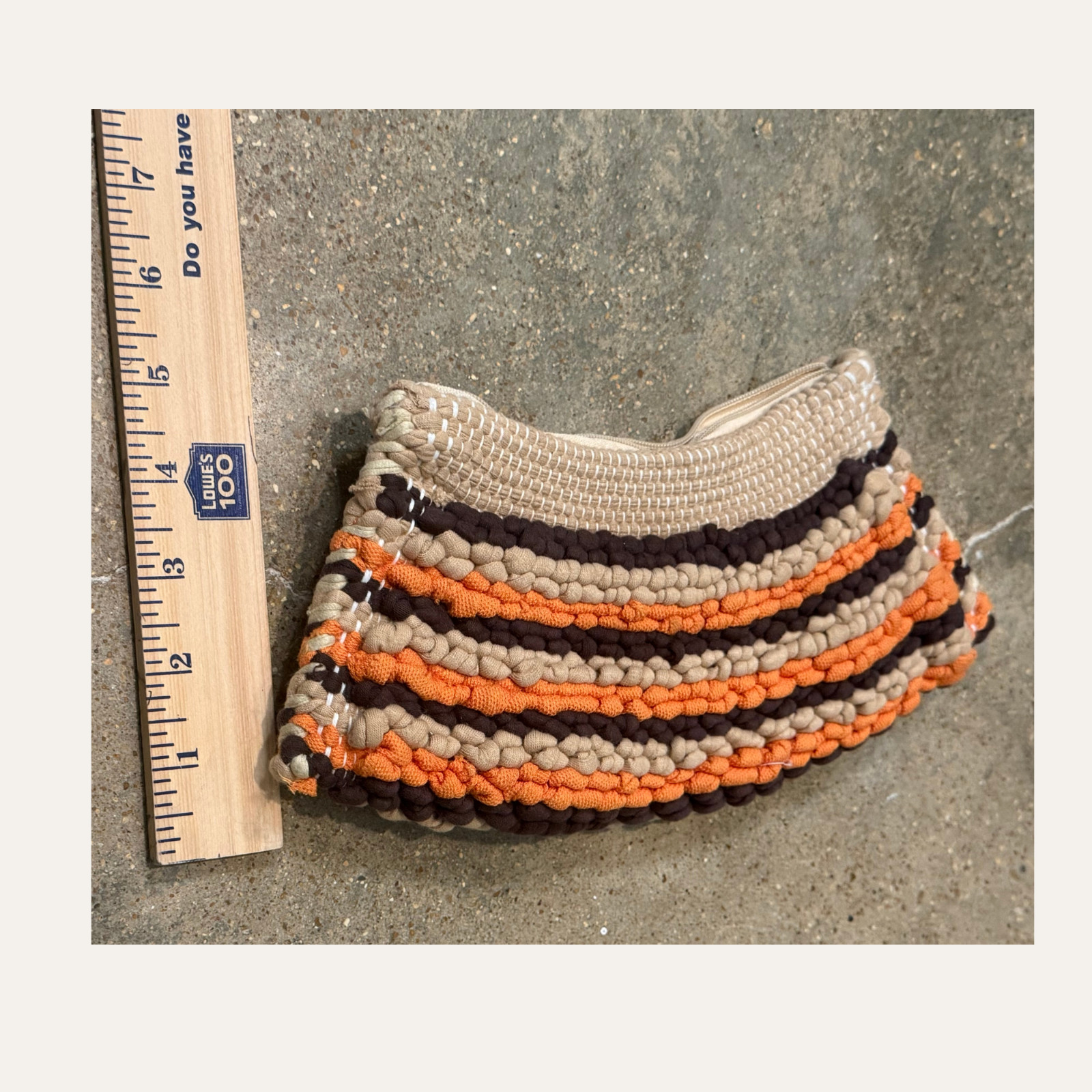 Jacobs by Marc Jacobs Woven Striped Clutch Bag Neutral Orange Brown