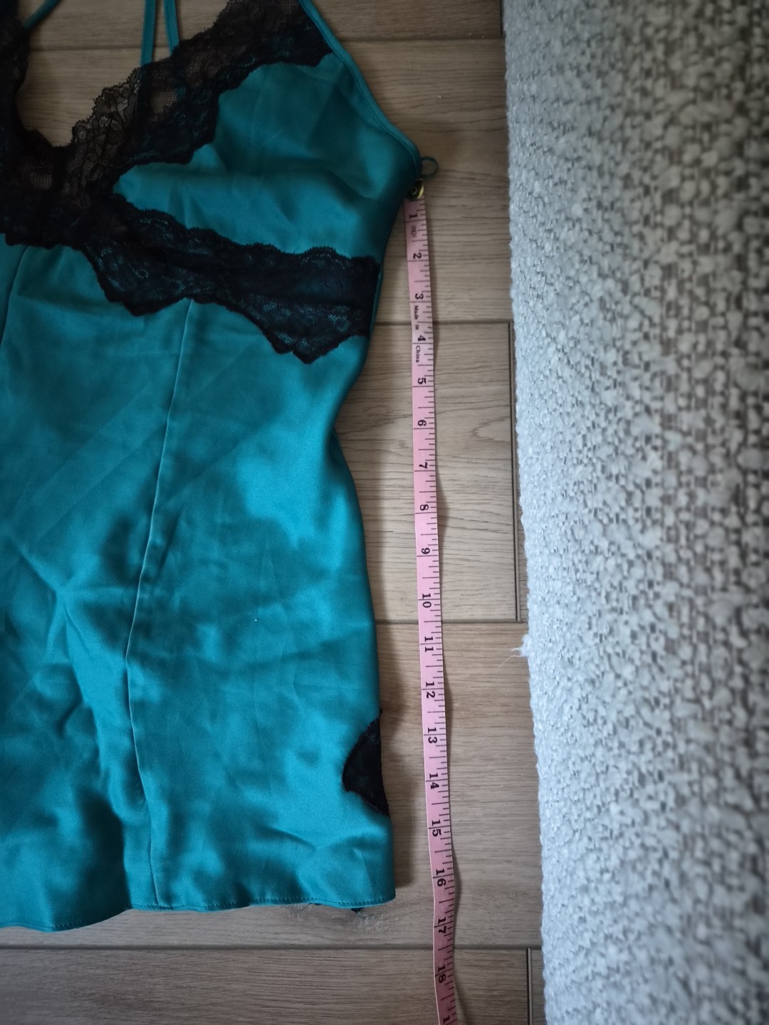 Ann Summers Teal Blue/Green Satin & Black Lace Playsuit Size Medium 12-14