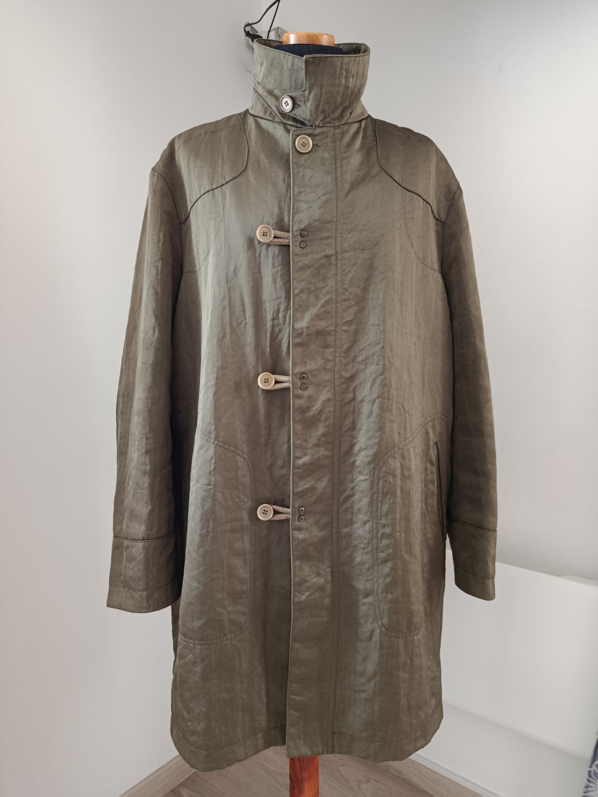 Calvin Klein Collection 2006 Italo Zucchelli Olive Technical Nylon Shell Coat 54