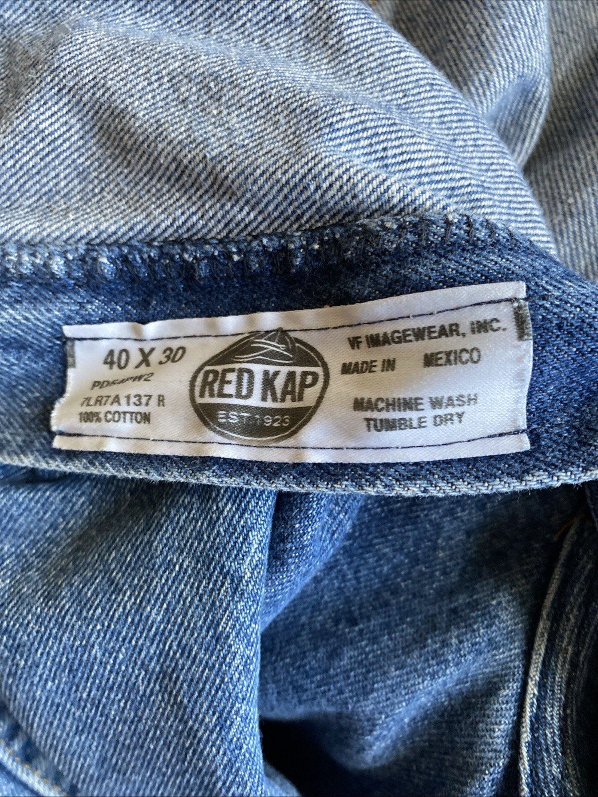 Red Kap Est 1925 Men’s Work Jeans 40X30”worn Spots And Small Stains For Outdoor