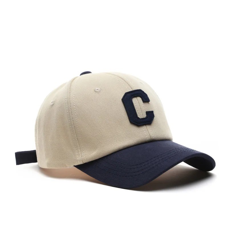 Cotton Unisex Baseball Cap Letter C Patch Snapback Adjustable Summer Hat