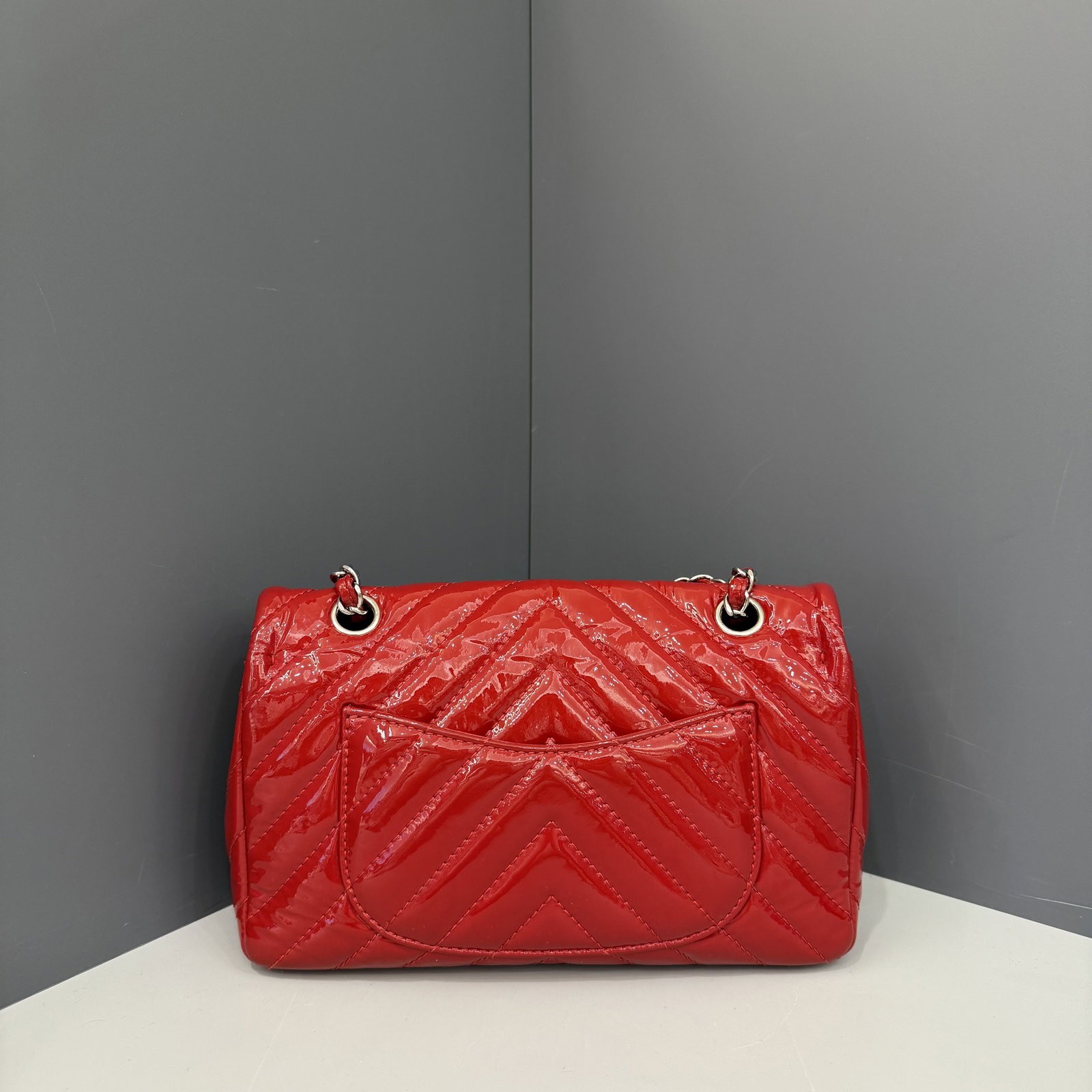 Chanel Medium Single Flap Red Patent Calfskin (hs040926d3)
