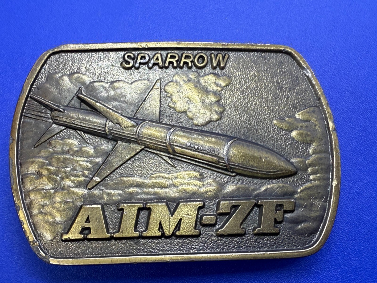 Sparrow AIM-7F Reliable Missiles Warhead Rocket Military Lewis Belt Buckle