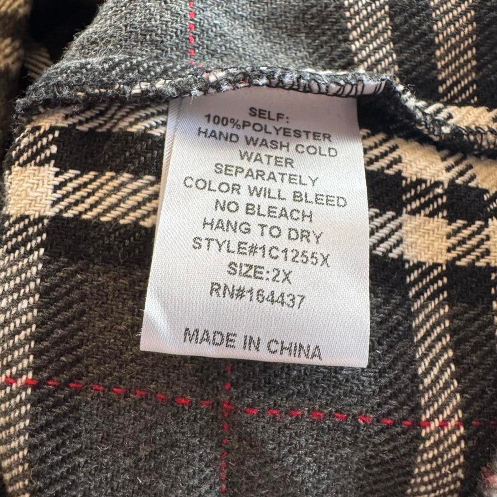 Grey white plaid flannel size 2XL 1 Clique
