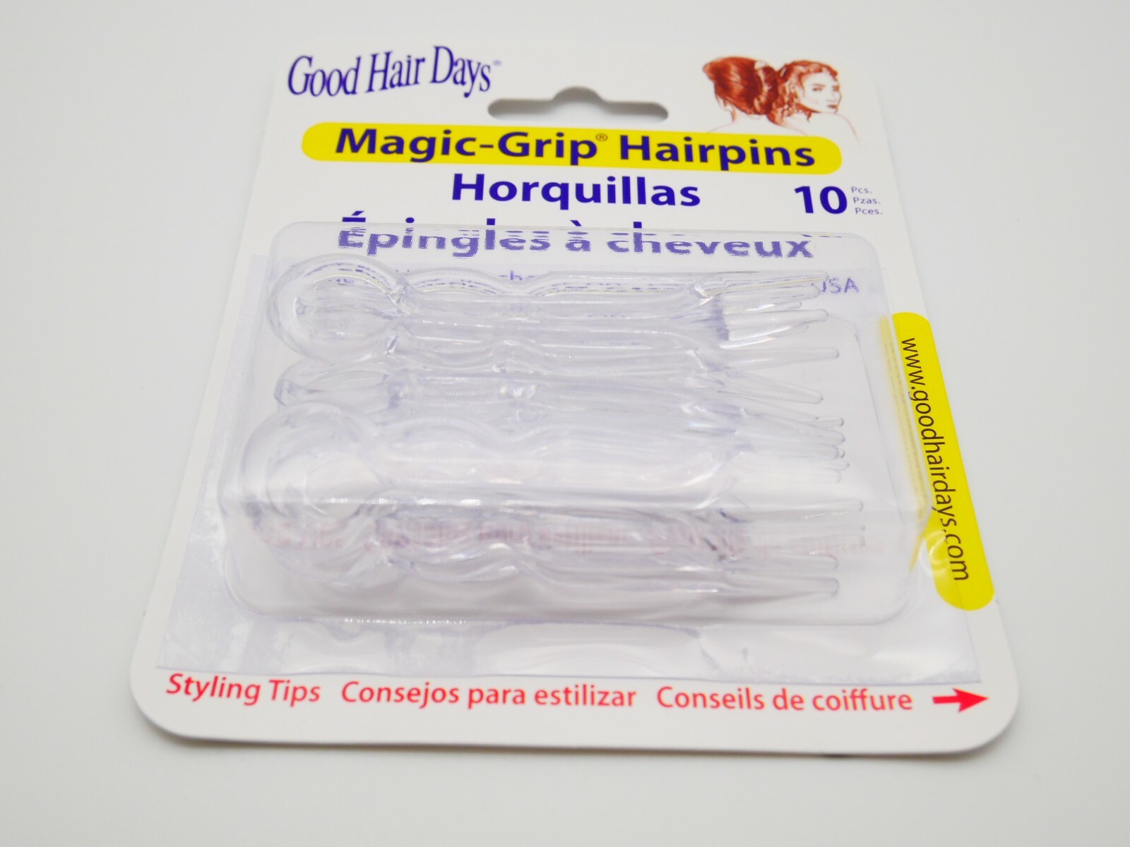 2 x Packs Magic Grip Hairpins 2 1/2″ Clear Crystal (20 Pcs) Good Hair Days