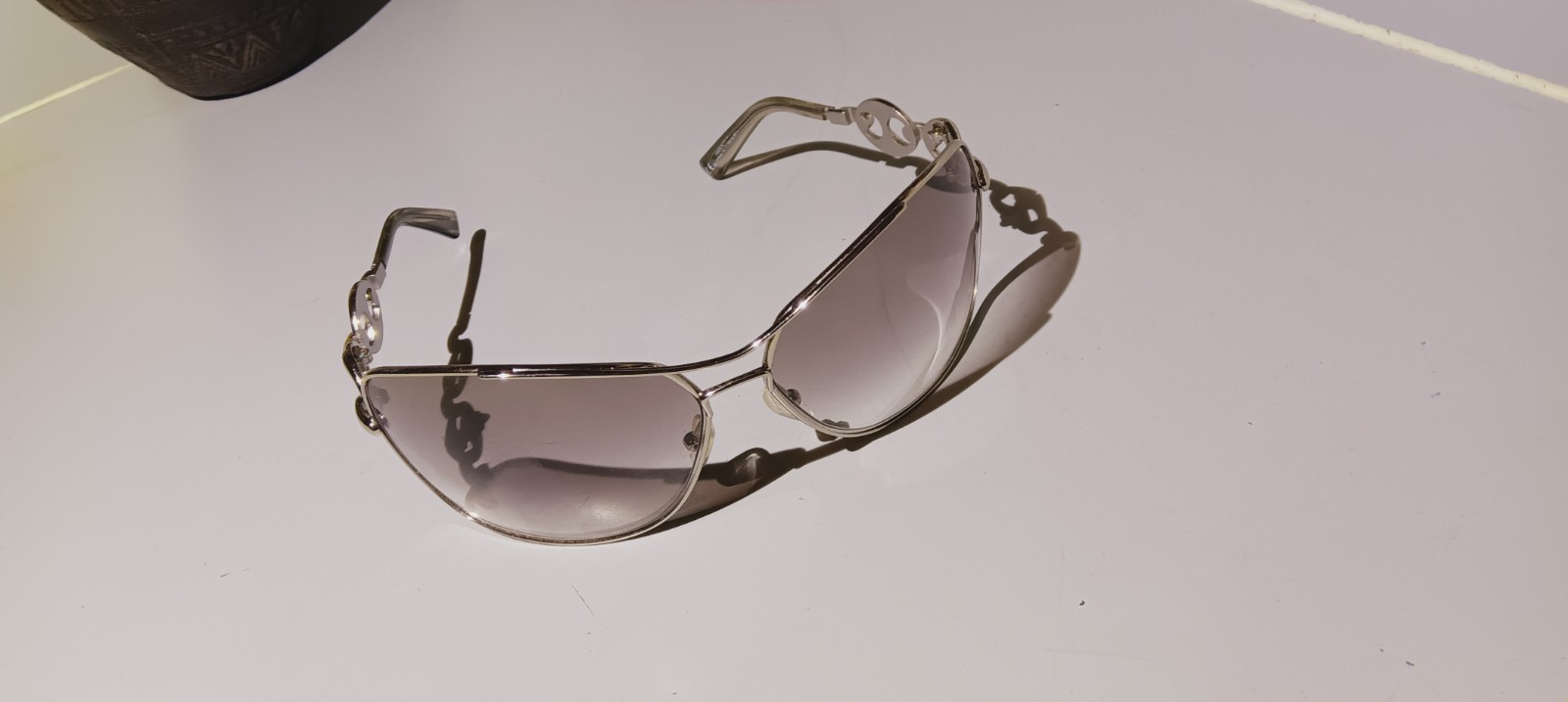 Gucci GG 2715/S Wrap Sunglasses Silver Metal Frame Gray Gradient UV 125mm