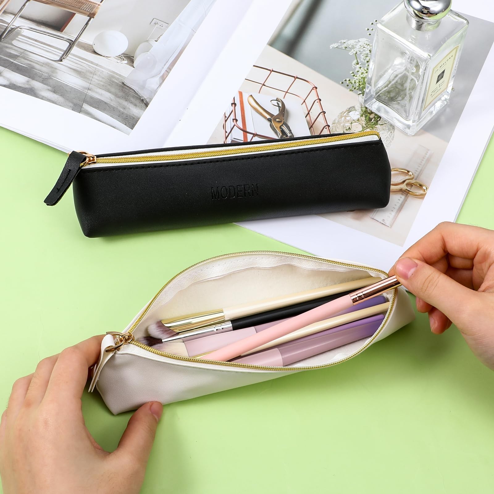 Tucnoeu 2pcs 20cm x 6.5cm x 3.5cm (7.87in x 2.55in x 1.37in), black white