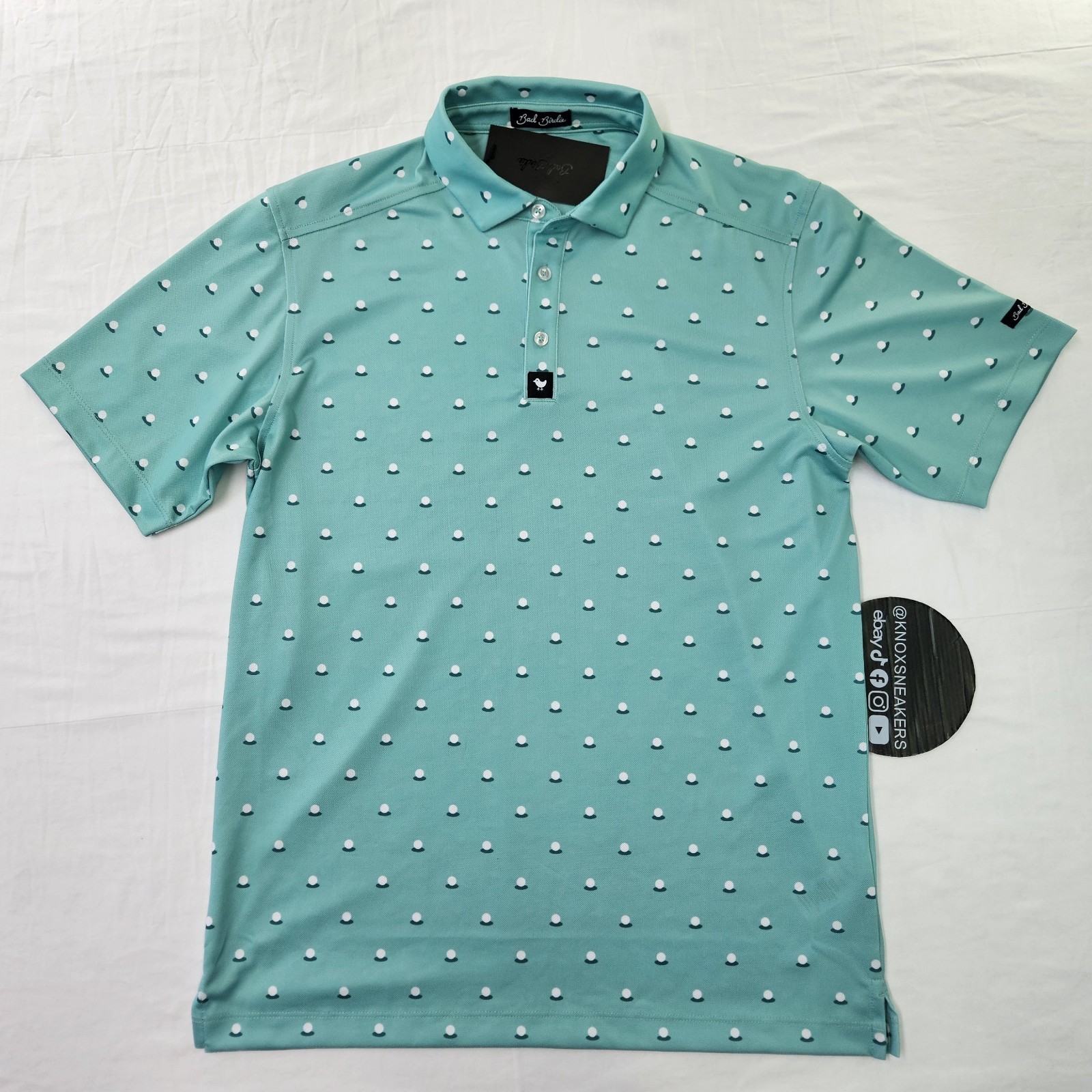 Bad Birdie Aim Point Dusty Jade Pique Polo Golf Shirt Men’s Size Medium